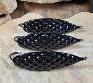 3 Pro Diamond Weedless Spoons Black Size 1-1/8 oz Troll Cast Jigging Twitch! - Picture 1 of 3