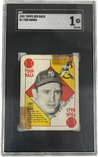 1951 Topps Red Back Yankees  #1 Yogi Berra SGC 1 PR