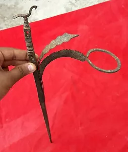 Vintage Iron Hand Carved Multi Temple Snake Peacock Engraved Opium Filter I502 - Picture 1 of 10