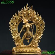 14"Tibet bronze gilt Tara Vajra King Kong Wrathful Deity Dharmapala God Statue