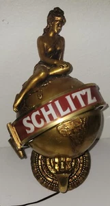 Aplique de pared vintage Schlitz cerveza niña en globo lámpara de pared como está - Imagen 1 de 8
