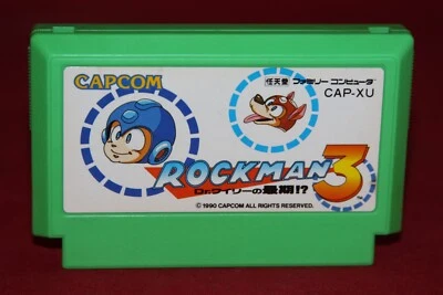 Rockman 3 (Nintendo Famicom, 1990) Authentic Game Cartridge (CAP-XU) - Image 1 of 2