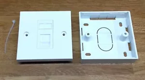 Kauden CAT6 RJ45 Module in Single Faceplate 1 port Network Socket + back box - Picture 1 of 2