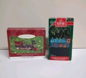 Hallmark Christmas Sky Line  & Lionel General Steam Locomotive Ornaments - Picture 1 of 9