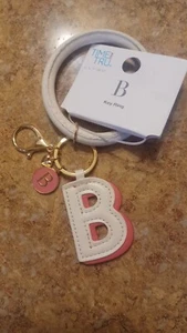 Neu Time and Tru Kunstleder Anfangsbuchstabe Armreif Armband B Schlüsselanhänger  - Bild 1 von 2