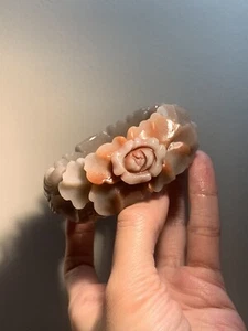 59.1mm Rare Gray Natural Mongolian Jade Bangle Sculpture/Shetei Cui/Hand Carved - Picture 1 of 12