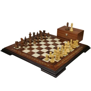 Rosewood Chess Set 20 Inch with Helena Chess Board and Weighted Sheesham Atlanti - Picture 1 of 11