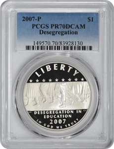 2007-P Little Rock Desegregation Silver Commemorative Dollar PR70DCAM PCGS Proof - Picture 1 of 2