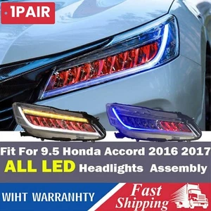 For Honda Accord 2016-2017 Headlamps All LED Headlights Assembly DRL Turn Signal - Picture 1 of 12