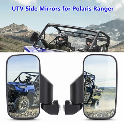 Pair UTV Rear View Side Mirrors For 2015-2023 Polaris Ranger 570/900/1000 XP RZR - Изображение 1 из 4