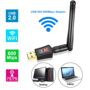 WiFi USB Computer Network Adapter w/Antenna - Increase Weak Signal, Long-Range - Picture 1 of 9