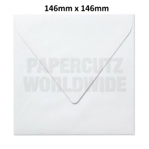 146mm x 146mm Square White Envelopes for Cards 100gsm Gummed Diamond Flap Craft - Picture 1 of 1