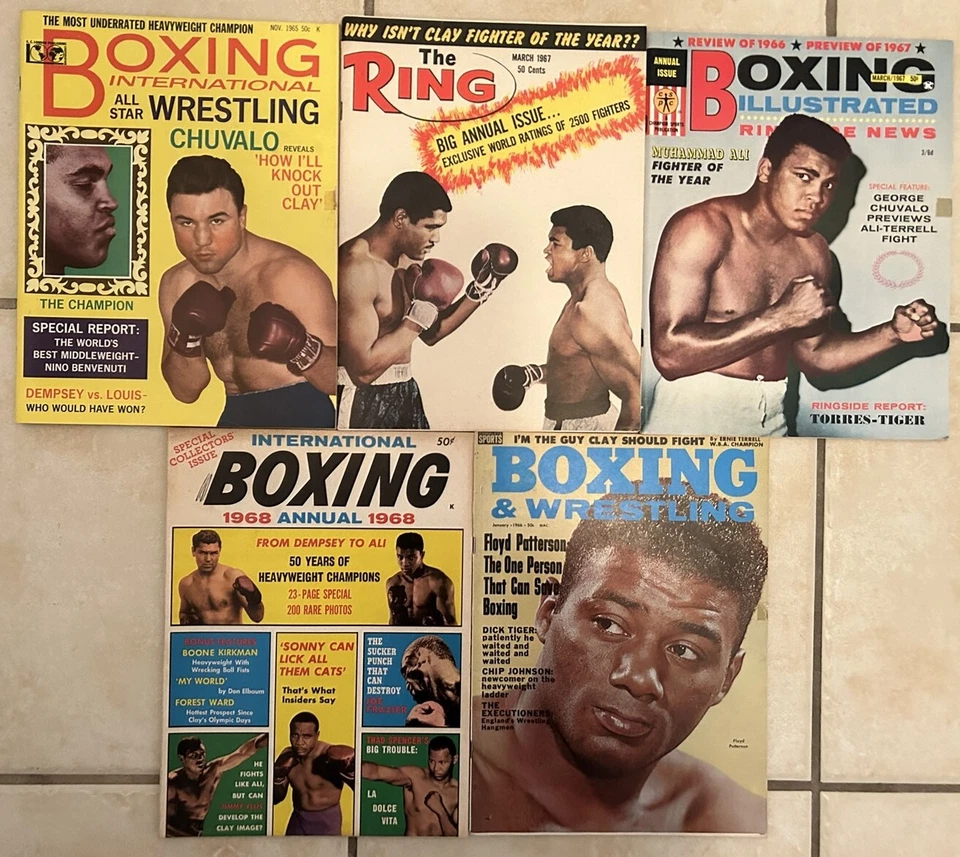 Lote de 5 anillos de boxeo y lucha libre 1965 Cassius Clay Muhammad Ali Floyd Patterson  Foto 1 de 1