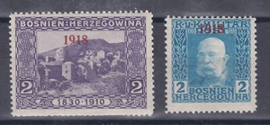 Bosnien Herzegowina Freimarken mit Jahreszahl Aufdruck 147+148 Postfrisch ** - Foto 1 di 2