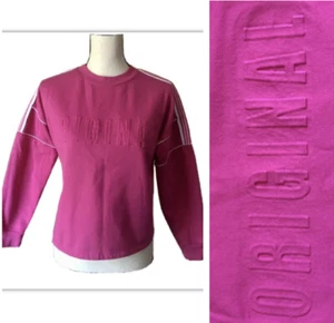 Self Esteem Cropped Original Langarm Fleece gefüttert Sweatshirt Seitenstreifen M - Bild 1 von 10