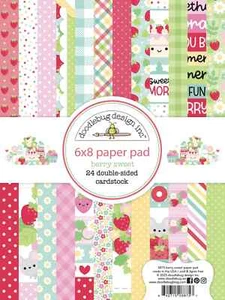 Doodlebug 6" x 8" Paper Pad Berry Sweet 8875 - Picture 1 of 2