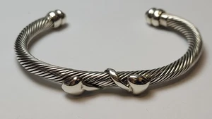 Twisted Cable .925 Sterling Silver Cuff Bracelet - Picture 1 of 4