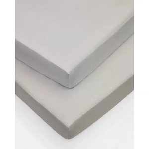 Paquete de 2 sábanas ajustables profundas de algodón Sanderson 300 hilos, dobles en gris - Imagen 1 de 3