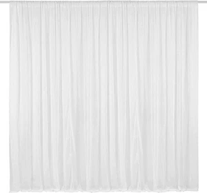 AK Trading 115" x 120" White Chiffon Drapes Panels for Wedding Events & Decor... - Picture 1 of 6