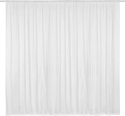 AK Trading 115" x 120" White Chiffon Drapes Panels for Wedding Events & Decor... - Image 1 of 4