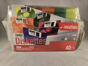 Disquettes néon IBM 40 Ct neuves scellées Imation 1,44 Mo CD-R - Photo 1/7