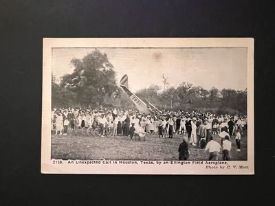 HOUSTON TEXAS TX 1918 MISHAP ELLINGTON FIELD WWI KODAK MESSAGE AVIATION HISTORY - Image 1 of 3