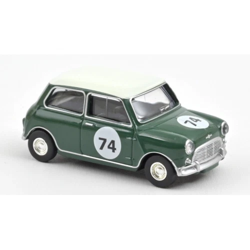 MINI COOPER S 1964 ALMOND GREEN WITH NUMBER 74 1:54 Norev Auto Stradali Modellin - Immagine 1 di 1