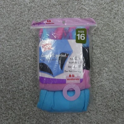 Ropa interior Hanes período niñas 16 niños pantalones cortos protección moderada 4 pares Foto 1 de 4