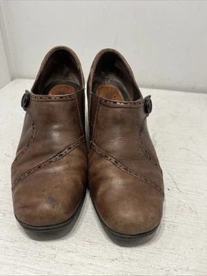 Туфли на каблуках мокасины без шнурков Earth Origins Marla коричневые кожаные женские размер 10 M - Изображение 1 из 4