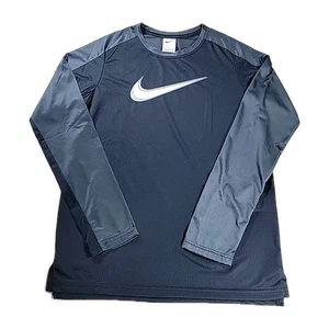 Nike Dri-Fit Swoosh Long Sleeve Activewear Black Shirt Youth Boys XL - Picture 1 of 8