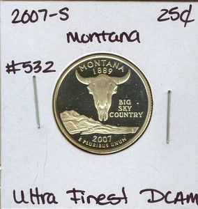 2007-S Silver Montana Quarter Ultra Finest Cameo Proof Auction #532 - Picture 1 of 2