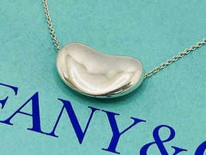 Collar Tiffany Elsa Peretti Frijol Plata de Ley 925 Unisex - Imagen 1 de 16