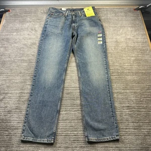 Levis 514 Jeans Mens 32x32 Blue Denim Pants Straight Stretch Casual Stone Wash - Picture 1 of 11