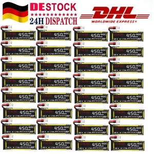 32 PCS ALIENRC 1S HV 3.8V Lipo Battery 450mAh 150C BT2.0 Plug for RC Helicopter - Bild 1 von 10
