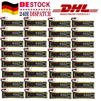 32 PCS ALIENRC 1S HV 3.8V Lipo Battery 450mAh 150C BT2.0 Plug for RC Helicopter - Bild 1 von 4