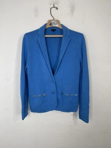 Talbots Womens Sweater Blazer Cardigan Jacket Medium Blue Preppy Twee Office - Picture 1 of 11