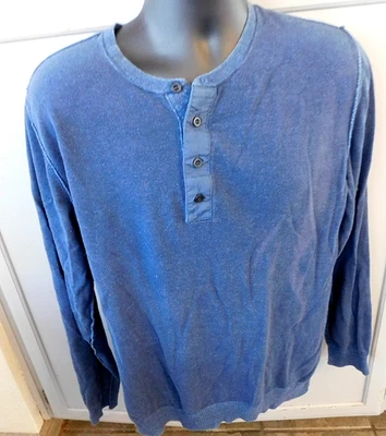 Mossimo Azul Algodón Henley Jersey Suéter Hombre Talla L Foto 1 de 4