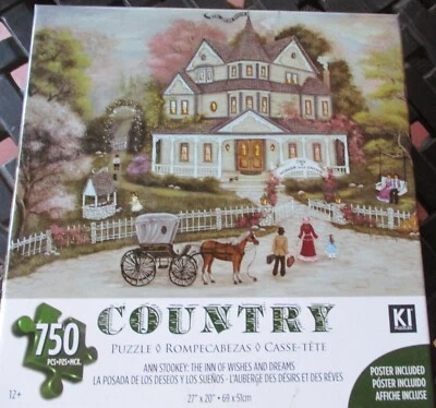 750 Piece Ann Stookey Art Puzzle "The Inn of Wishes + Dreams" 20"x27" KI Country - Image 1 of 4