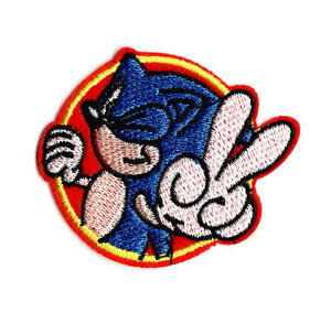 SONIC THE HEDGEHOG Iron on / Sew on Patch Embroidered Badge Game Sega PT80.