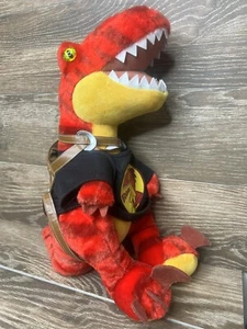 COSTRUISCI UN ORSO dinosauro rosso Velociraptor Raptor T-REX peluche con vestito draghi - Foto 1 di 6