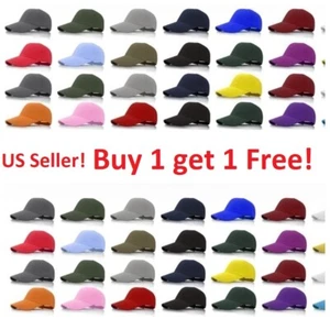 New Plain Solid Adjustable Baseball Cap for Men Women Hat - Bild 1 von 1