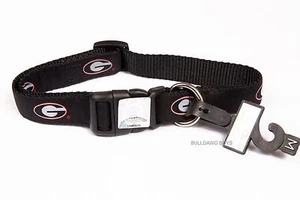 UGA UNIVERSITY OF GEORGIA Logo Dog Collar / Black - Picture 1 of 1