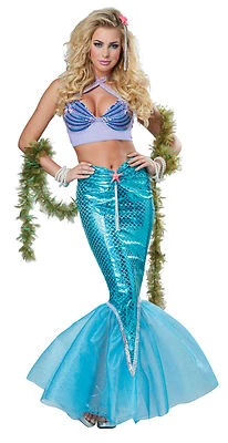 Sexy Disney Deluxe Ariel Mermaid Dress Outfit Adult Women Costume - Image 1 of 2
