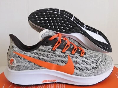 WMNS NIKE ZOOM PEGASUS 36 “NFL CLEVELAND BROWNS” GREY-ORANGE SZ 8 [CI999-200] - Image 1 of 4