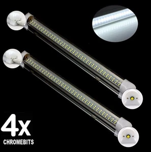 4X 72 LED 12V LED INTERIOR COCHE BLANCO TIRA LUCES BARRA FURGONETA CARAVANA ENCENDIDO APAGADO INTERRUPTOR - Imagen 1 de 5