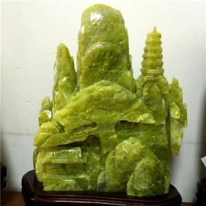 4725g Natural "Lantian jasper" carved Mountain Furnishing Article +stand  632U - Picture 1 of 9
