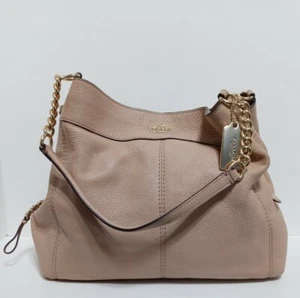 Coach Lexy Pebbled Leather Shoulder Bag Purse Nude Pink Blush F27594 Gold NWOT - Picture 1 of 12