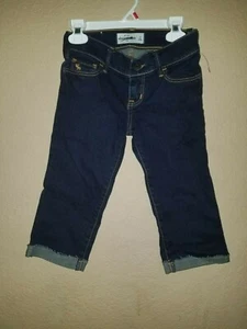 NWOT-KIDS GIRLS ABERCROMBIE CUTE CUFFED CAPRIS--SIZE 10 Dark wash - Picture 1 of 4