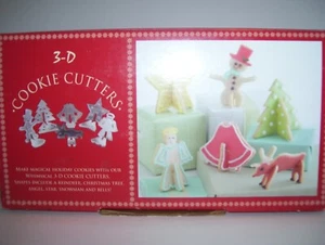 NORDIC WARE 6 CHRISTMAS HOLIDAY  WINTER  STAND UP 3D Cookie CUTTERS SNOWMAN DEER - Picture 1 of 5