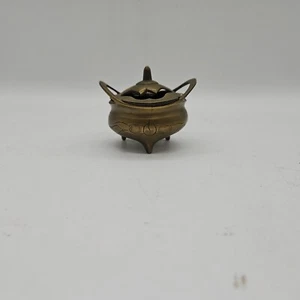 Vtg Chinese Bronze/ Brass Censor Incense Burner Tripod Scale Dragon Water? 2.5" - Picture 1 of 5